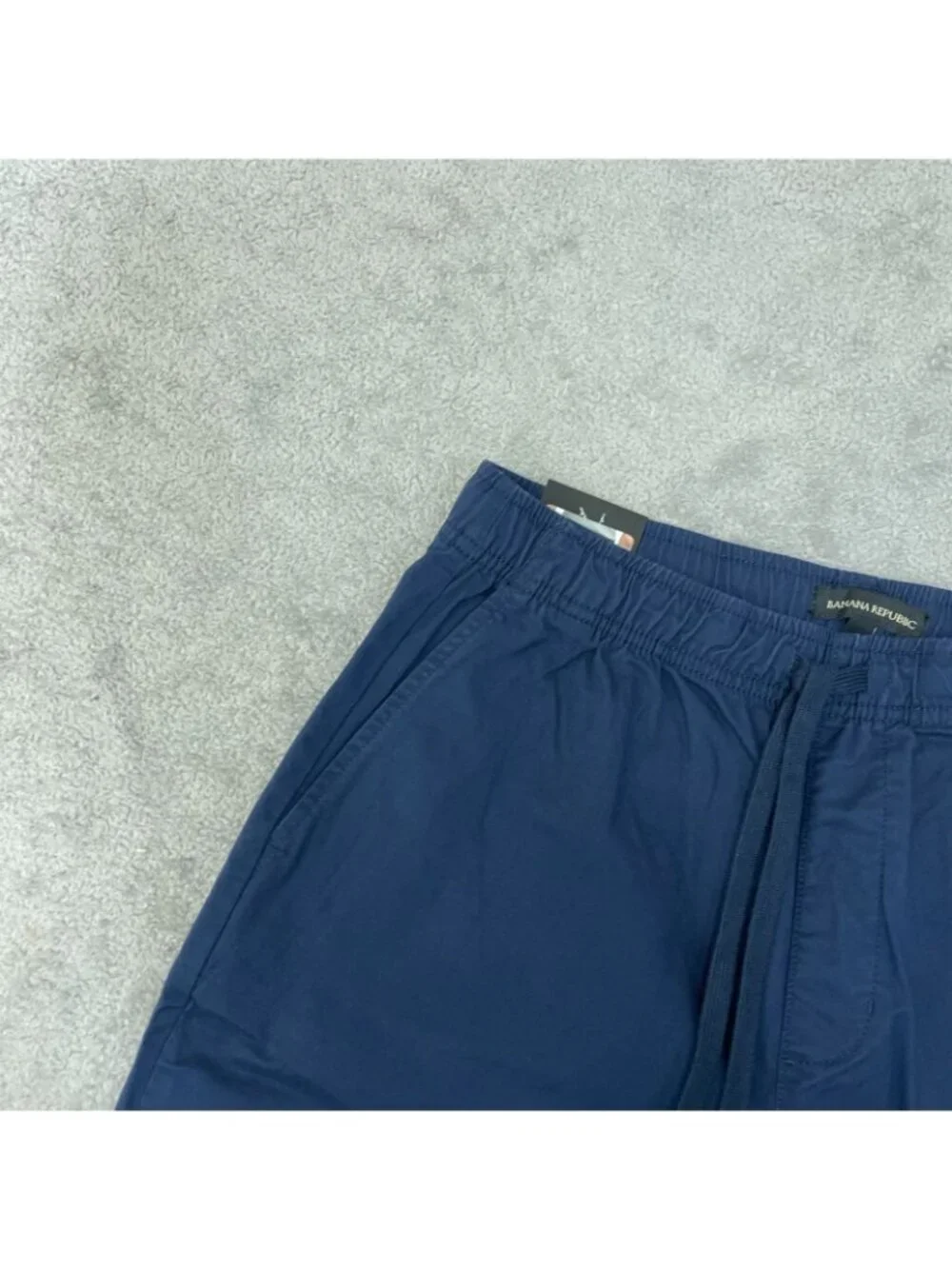 NWT Banana Republic Men's S Pull-On Chino Shorts Blue Elastic Waist